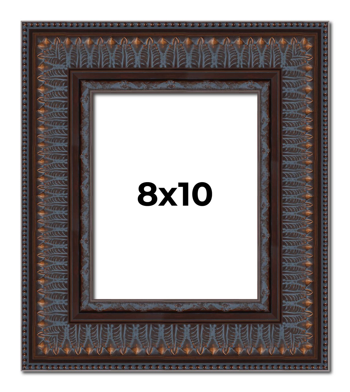 8x10 3.5" Wide Ornate Picture Frame with UV-Resistant Acrylic & Acid Free Backing, Available in 2 Finishes - Black and Brown